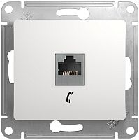 Розетка телефонная без рамки Systeme Electric Glossa 1-м. RJ11 белый картинка